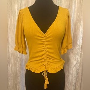 Boho Forever 21 blouse with adjustable tie